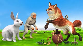 बुद्धिमान खरगोश बंदर की दोस्ती और लोमड़ी Monkey Rabbit Vs Fox Bandar Khargosh aur Lomdi Ki Kahani