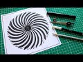 How to draw a spiral geometric design /step by step tutorial