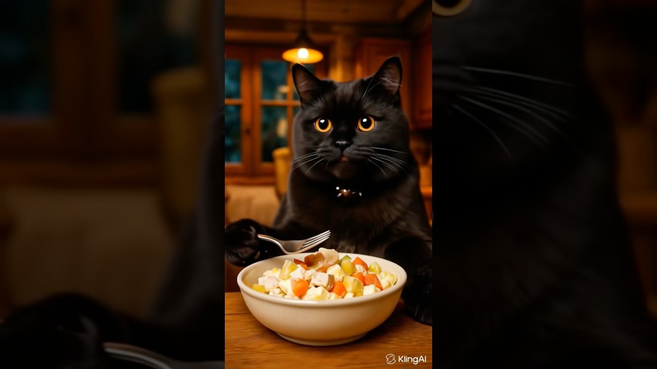 Salad mmmm😋 #cat #catvideos #funnycats #funny #funnyvideo #cutecat #pets