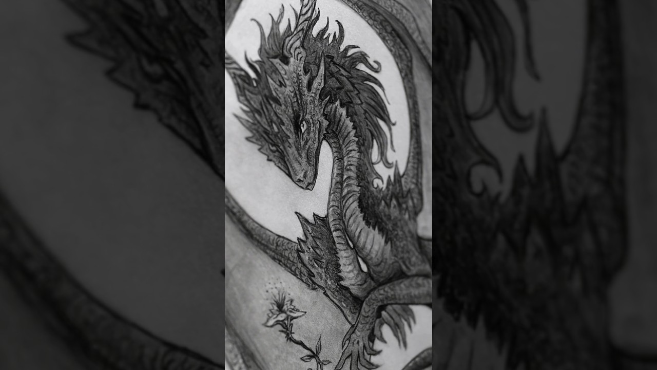 𝐁𝐥𝐚𝐜𝐤 𝐃𝐫𝐚𝐠𝐨𝐧 𝐃𝐫𝐚𝐰𝐢𝐧𝐠 (short preview)