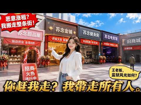 甜品店帶火商場，房東惡意漲租逼我騰位給網紅店。我假裝妥協，轉頭帶走金店健身房電競館集體搬去對面。三個月後他商場空了，我舉報他貪腐送他進去。#爽文 #大女主