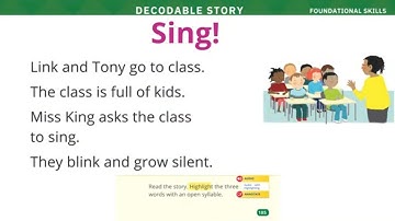 Sing DECODABLE STORY /Unit 3 Lesson 5 /myView literacy Grade 1