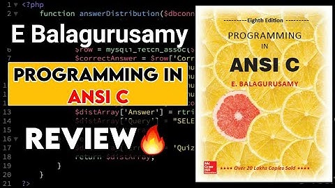 E Balagurusamy Programming in ANSI C : Book Review 🔥 || Content Analysis ||