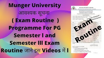 Munger University Programme For PG Exam Routine Semester l and Semester lll Exam 2021|@NileshKumar1411