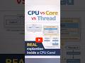 CPU vs Core vs Thread Explained Clearly | How Threads Actually Work Inside a Core