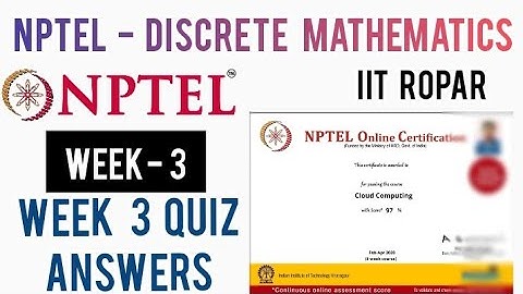 NPTEL: Discrete Mathematics Assignment 3 Answers |Discrete Mathematics Week 3 Quiz Answers 2020@IITR