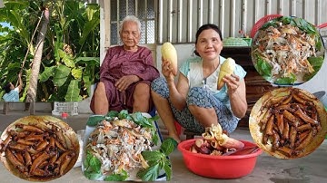 Bà lão 101 tuổi ăn cơm Cá Bóng Dừa kho tiêu hoa chuối trộn gỏi tắc | Bữa cơm nét quê nhà của Bà