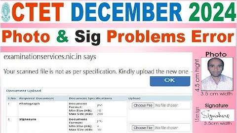 ctet december 2024 form me photo signature error problems