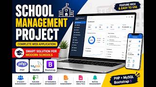 School Managment Mini  Project PHP , MySql, Bootstrap :Responsive  page For Admin Panel  UI #016