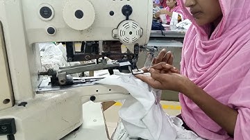 Lather label attach video by bartack machine