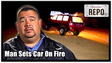 Man sets his own car on fire during repossession - Operation Repo