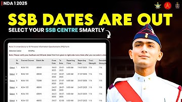 NDA 1 2025 SSB Dates Out | How to Select SSB Centre & Date Smartly | Step-by-Step Guide !!