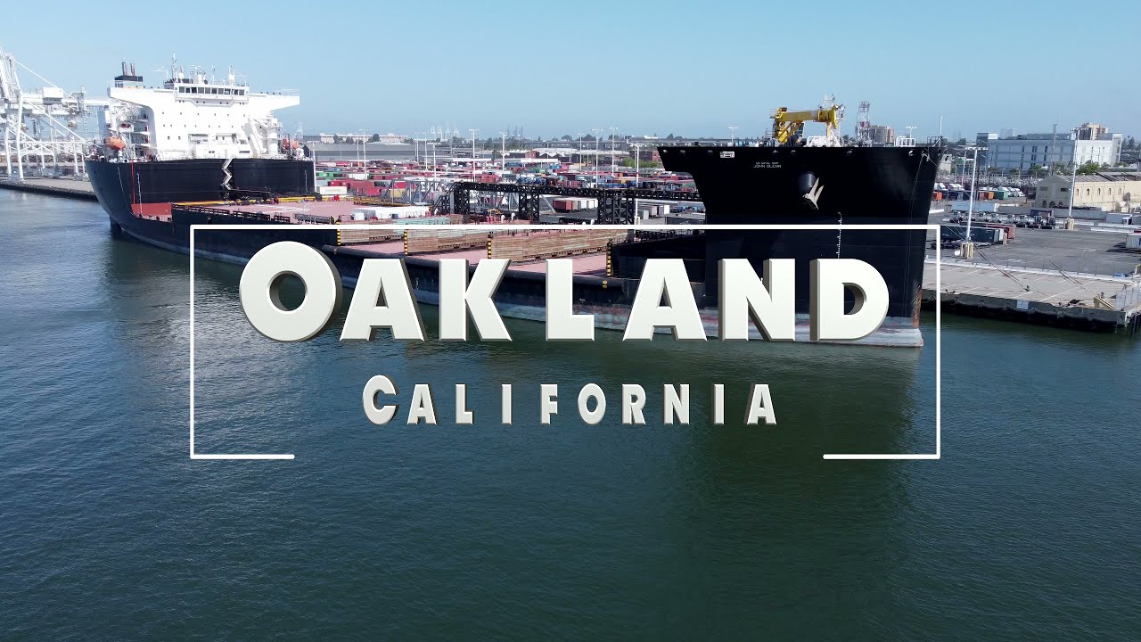 Oakland California Waterfront - Drone View