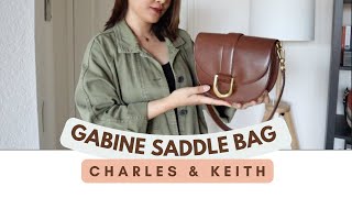 Charles & Keith Women's Gabine Leather Saddle Bag