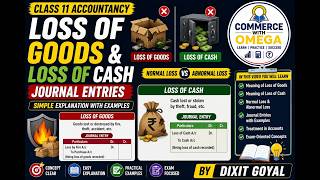 Loss of Goods &amp; Loss of Cash | Journal Entries | Class 11 Accountancy | Dixit Goyal