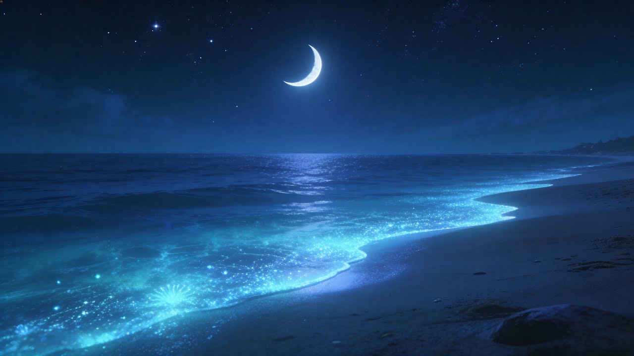 Deep Sleep Hypnosis | Lunar Serenity: Bioluminescent Dreams for Anxiety & Insomnia 3 Hours