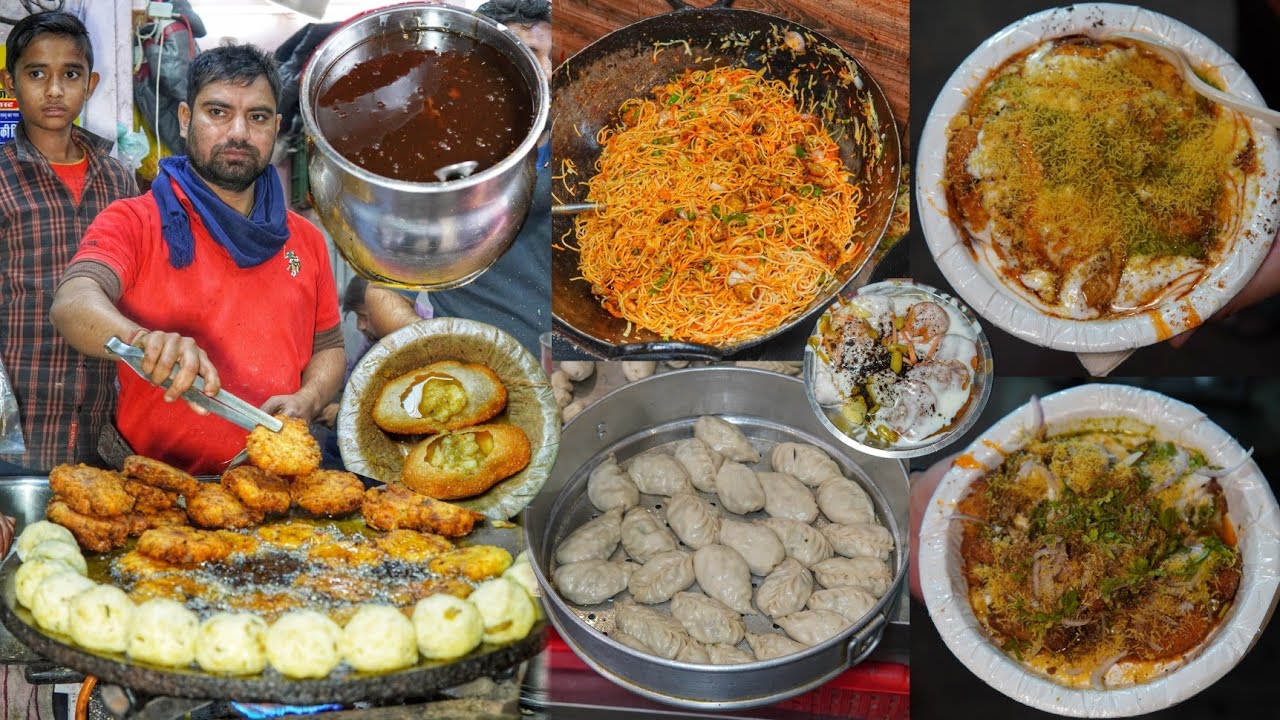 Chilli Garlic Chowmein, Crispy Aloo Tikki, Dahi Bhalle Papdi, Momo At Chaat Corner Hauz Khas