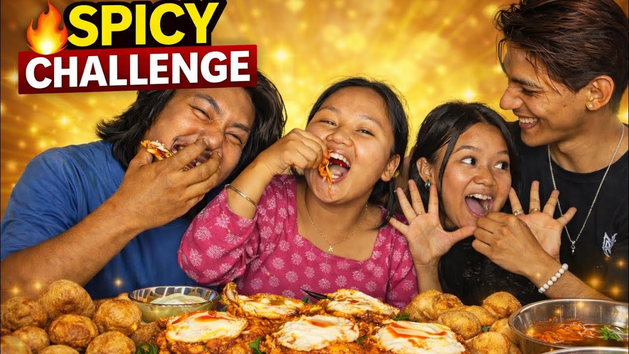 👉 Couples Food Challenge 🔥 Haarne Wala Khayega Extra Mirchi | Spicy Mukbang 🌶️🔥@SR-FoodDiaries 