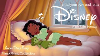 Rainy Night with Tiana Sleeping Softly Holding a Green Frog Doll Disney Piano Music for Sleep