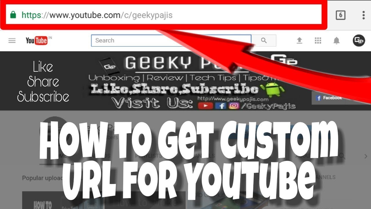 Get custom url for YouTube channel - YouTube