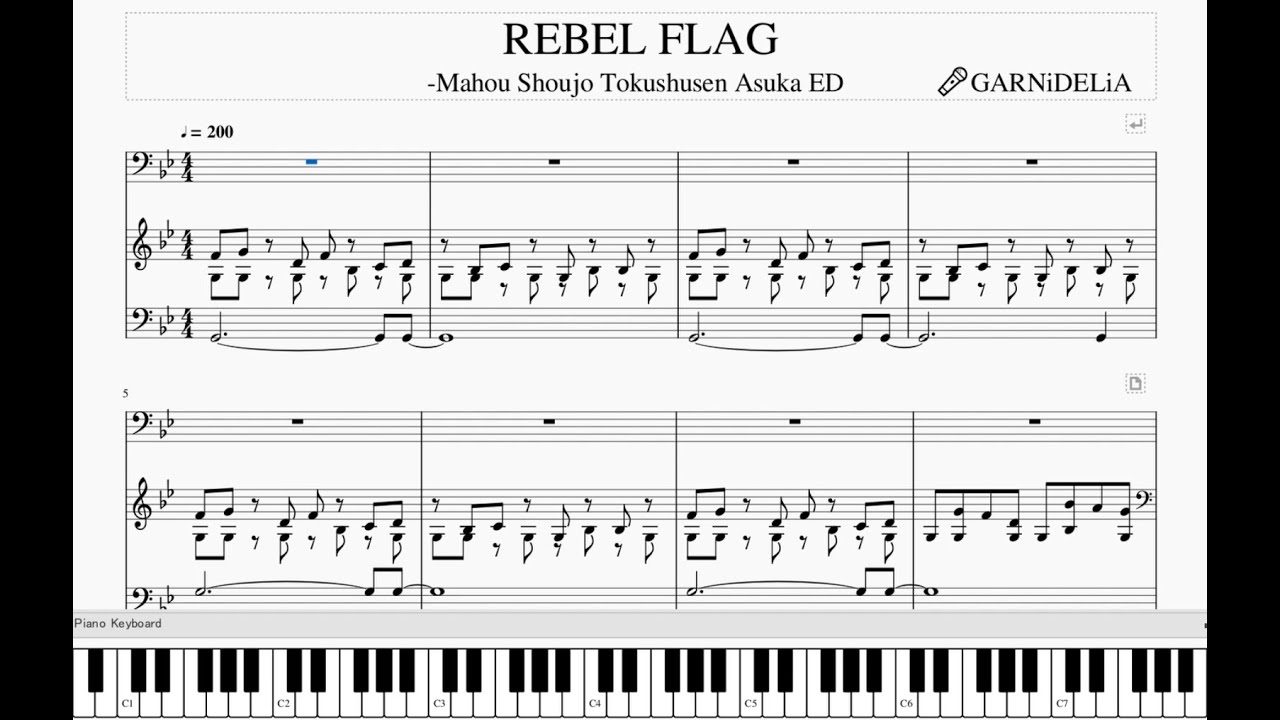 Mahou Shoujo Tokushusen Asuka OP Piano - KODO Sheet music for Piano (Solo)