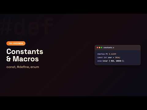 C in 100 Seconds: #define const enum — When to Use Each | Episode 14