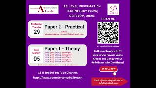 AS Level IT (9626) Oct/Nov 2026 Exam Preparation | Official Timetable &amp; Private Tuition