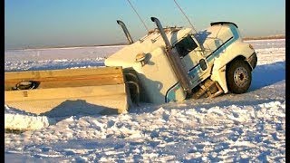 HELL FROZEN CAPTIVITY CROSS RIVER OFF ROAD CRAZY DRIVERS IDIOTS FAILS LOGGING TRUCKS & EQUIPMENT