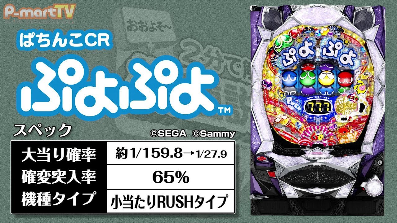 ぱちんこcrぷよぷよ パチンコ スペック 導入日 保留 動画