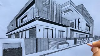 Vẽ Ngôi Nhà Hiện Đại | Sketch of a modern house. - YouTube