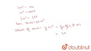 The water for a factory is stored in a hemispherical tank whose internal diameter is 14 m. The tank