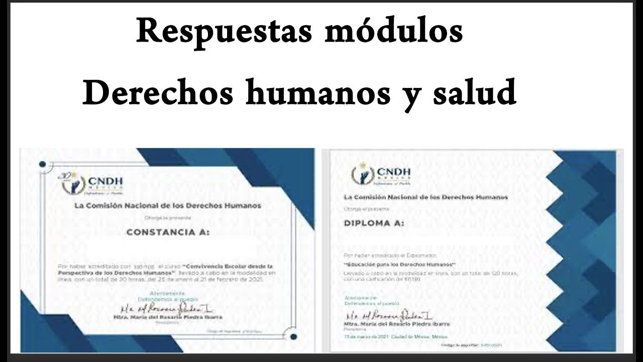 Respuestas A LOS módulos Derechos humanos y salud CNDH - YouTube