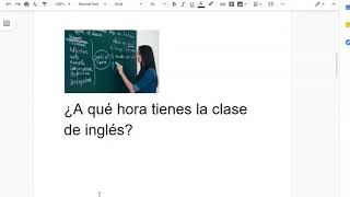 Spanish questions about class schedules
