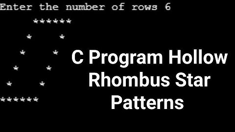 C Program Hollow Rhombus Star Pattern Questions !! Codingtutorial by Deepak