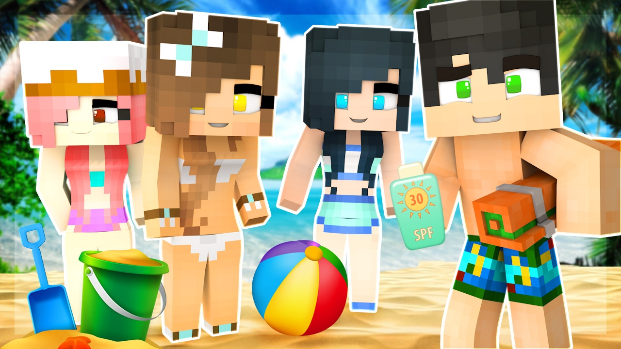 Minecraft Babies Go To The Beach Building The Best Sandcastle