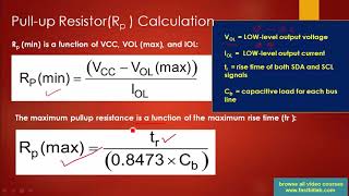 I2C pull up resistor calculation, bus capacitance, and rise time lecture 9