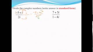 Adding, subtracting, multiplying, and dividing complex numbers