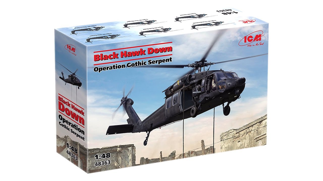 ICM Black Hawk Down Modellbausatz 1:48 - MH-60L Helicopter Modell