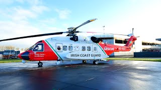 Bounce Effect takeoff by Coast Guard Helicopter R115 At UH Galway 3/3/24 #coastguard #helicopter
