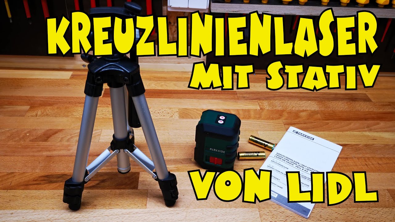 Lidl - PARKSIDE® Kreuzlinienlaser mit Stativ PKLL 8 A3 im Einsatz - YouTube