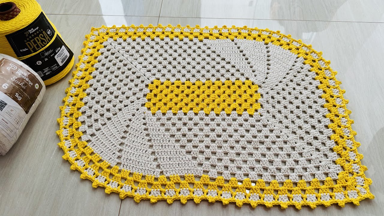 TAPETE FOLHA de crochê passo a passo completo