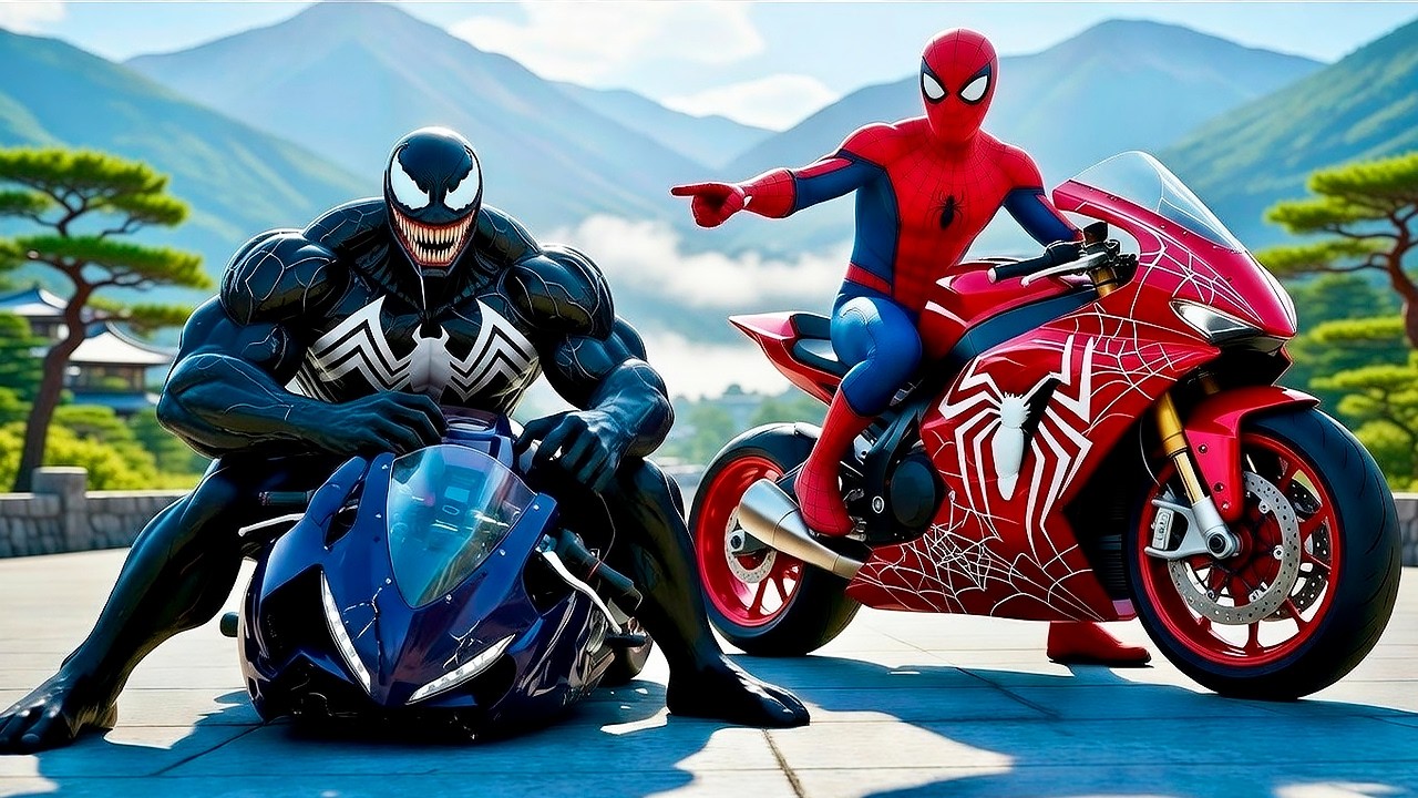 🏍🕷 SPIDERMAN Wins The Magic Legendary Motorcycle Racing Championship – Epic Racing Challenge?!
