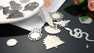 201 Stainless Steel Pendants, Laser Cut, 15pcs/box(STAS-CJ0001-130) #pandahall #pendant #charm #diy