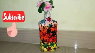 DIY- bottle flower vases painting art and crafts ideas best out of waste home decoration ideas arts.