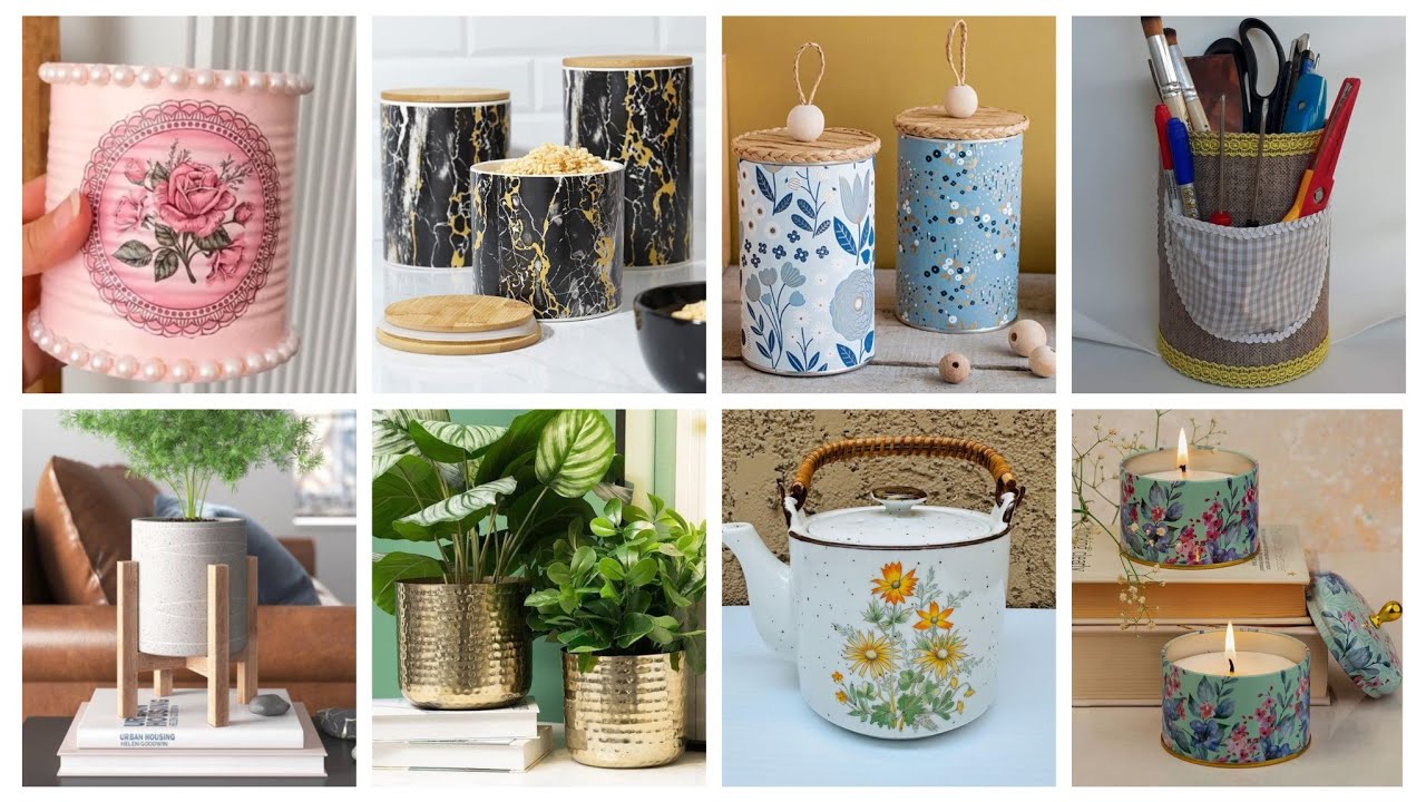 افكار💡اعادة تدوير علب الصفيح /boîte de conserve افكار جميلة وغير مكلفة لديكور والتنظيم