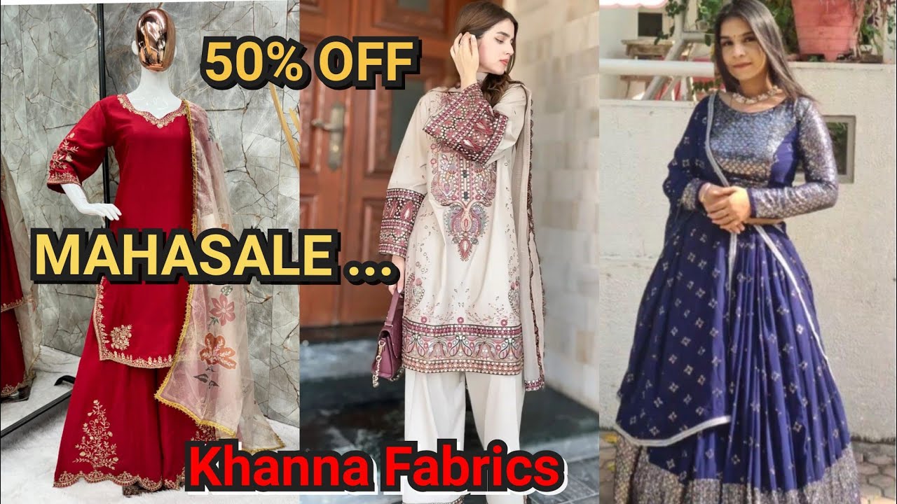 सेल देख के दिल खुश हो जायेगा👌| khanna Fabrics| free ship| single available 