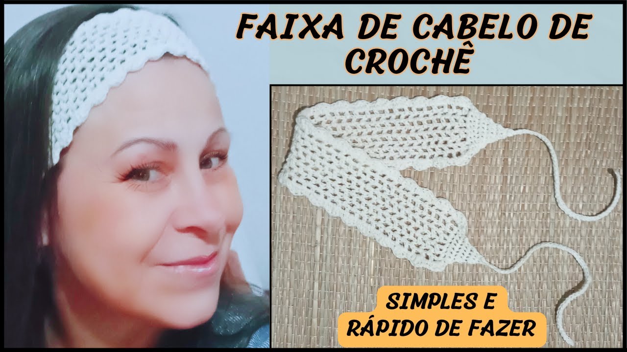 FAIXA DE CABELO DE CROCHÊ | SIMPLES E RÁPIDO DE FAZER | PASSO A PASSO 