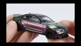 MINI GT LB★WORKS BMW M4 purple llic 1:64 Scale LB Works BMW M4, Purple Green Metallic by Mini GT