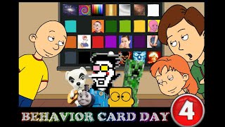 Best Behavior Card Day 4 Caillou Rosie And Boris