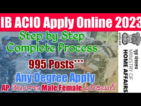 IB ACIO Apply Online Telugu 2023|IB ACIO 2023 Form fill Up|How to Apply ...